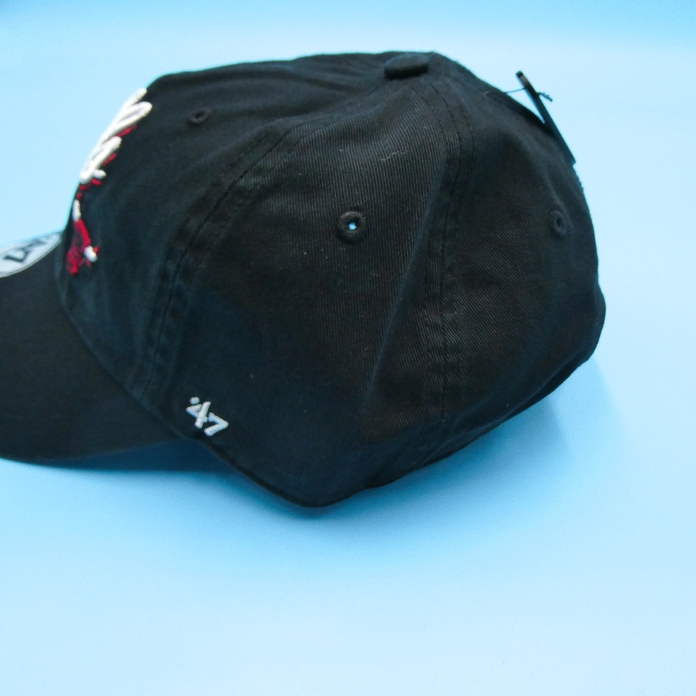 '47 Brand Hat Womens Adjustable Clean Up Chicago Bulls Black Cotton NBA Cap - Picture 3 of 7
